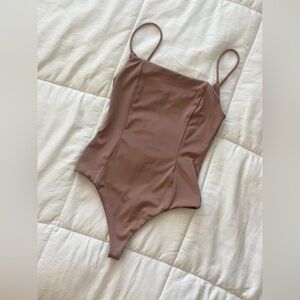 cotton on pink taupe body suit